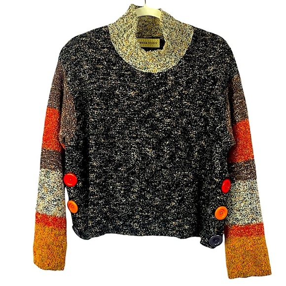 Marisa Studio Sweaters - Marisa Studio popover multi color sweater Sz L textured Autumn colors